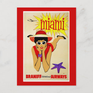 Briefkaart Reizen Amerika Print Retro Vintage Reiz