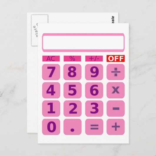 Briefkaart rekenmachine (Voorkant / Achterkant)