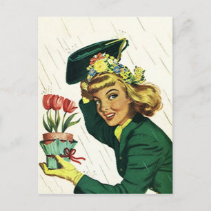 Briefkaart Retro douche Party Fun Uitnodigen PC