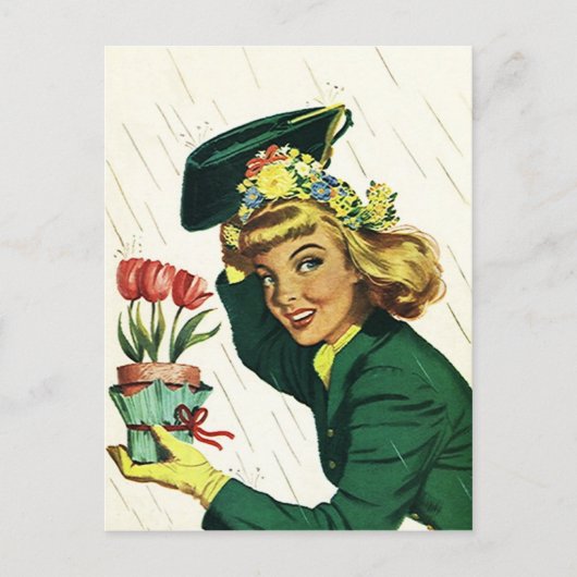 Briefkaart Retro douche Party Fun Uitnodigen PC (Voorkant)