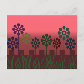 Briefkaart Retro Flowers