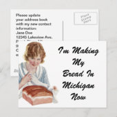 Briefkaart  Retro Fun Ik heb een nieuw adres verpl (Voorkant / Achterkant)