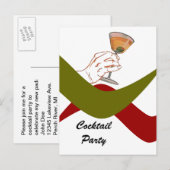 Briefkaart Retro Housewarming Cocktail Party Marti (Voorkant / Achterkant)