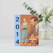 Briefkaart retro nieuwe jaren oud  Fun (Staand voorkant)