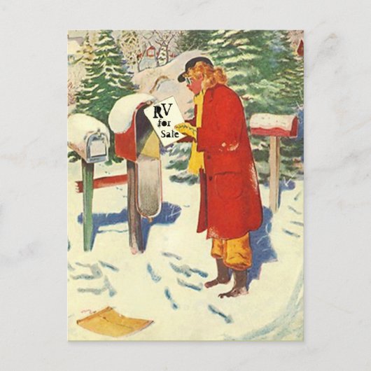 Briefkaart Retro Planning RV Camping Trip Vacking (Voorkant)