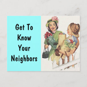 Briefkaart Retro Social Block Party-pc