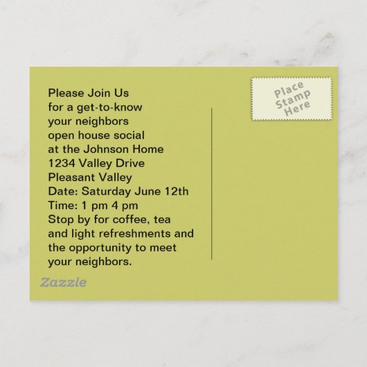 Briefkaart Retro Social Block Party-pc