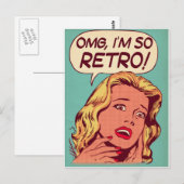 briefkaart, retro, vrouwen briefkaart (Voorkant / Achterkant)