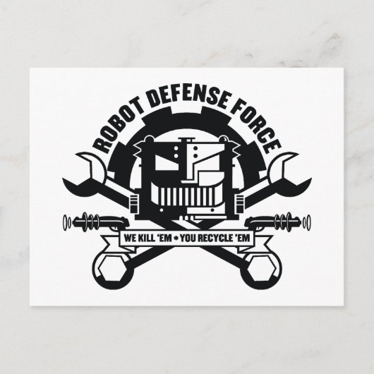 Briefkaart Robot Defense Force (Voorkant)