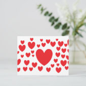 Briefkaart Rode harten (Staand voorkant)