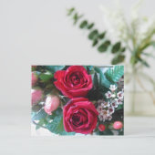Briefkaart rode rozen (Staand voorkant)