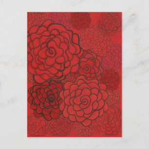 briefkaart rode rozen