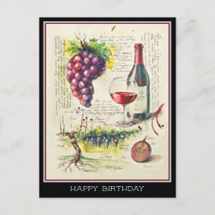 Briefkaart rode wijn