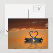 Briefkaart Romancing Swans (Voorkant / Achterkant)