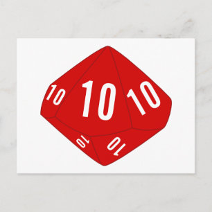 Briefkaart rood D10-controletabel