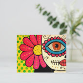 Briefkaart "Rosa Mexicano"-dag van de dood (Staand voorkant)