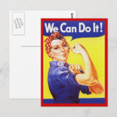Briefkaart Rosie de Riveter Patriotic WWII-oorlogs (Voorkant / Achterkant)
