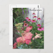 Briefkaart Roze bloemen (Voorkant / Achterkant)