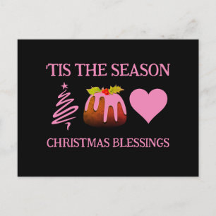 Briefkaart Roze CHRISTMAS BLESSINGS