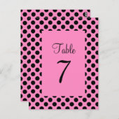 Briefkaart roze en zwarte punttabel (Voorkant / Achterkant)