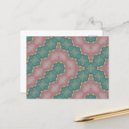 Briefkaart Roze Groen Ontwerp Abstract