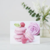Briefkaart Roze roze Macarons (Staand voorkant)