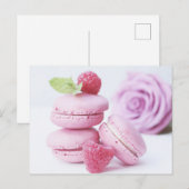 Briefkaart Roze roze Macarons (Voorkant / Achterkant)