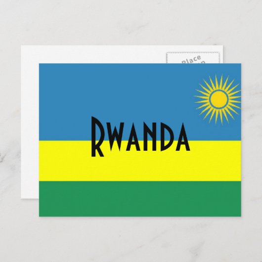 Briefkaart Rwanda-vlag (Voorkant / Achterkant)
