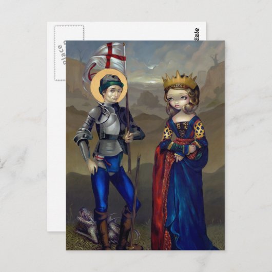 briefkaart "Saint George en Princess Sabra" (Voorkant / Achterkant)