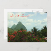 Briefkaart Saint Lucia Pitons (Voorkant / Achterkant)