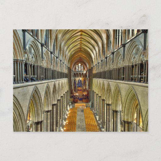 Briefkaart Salisbury Cathedraal Interior (Voorkant)