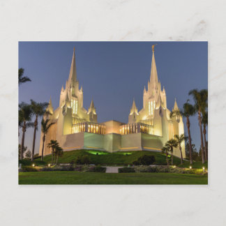 Briefkaart: San Diego LDS Temple Evening afbeeldin Briefkaart