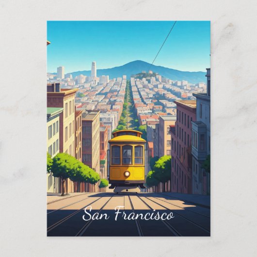 Briefkaart San Francisco Cable Car (Voorkant)