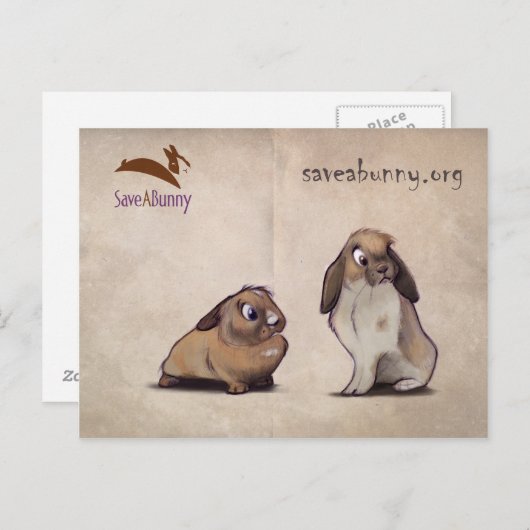 Briefkaart SaveABunny (Voorkant / Achterkant)