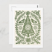 Briefkaart - Scandinavisch kerstgroen (Voorkant / Achterkant)