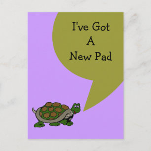 Briefkaart Schattige Ik heb een nieuw adres Turtle