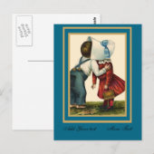 Briefkaart  Schattigee kinderen die Blauwgroen zoe (Voorkant / Achterkant)