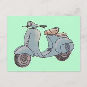 Briefkaart scooter