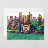 Briefkaart Sequin Art Luna Fun Park Sydney Austral (Voorkant / Achterkant)