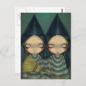 briefkaart "Siamese Witch Twins" (Voorkant / Achterkant)