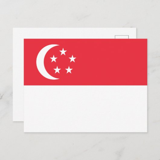 Briefkaart Singapore-vlag (Voorkant / Achterkant)