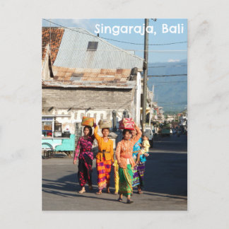 Briefkaart Singaraja Bali Indonesië Balinese vrouw