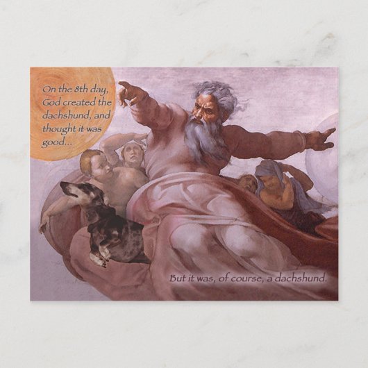 Briefkaart Sistene Dachshund (Voorkant)