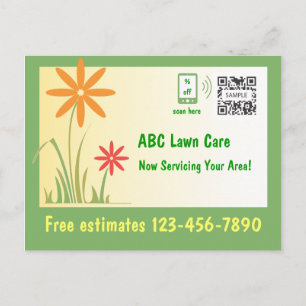 Briefkaart Sjabloon Lawn Care