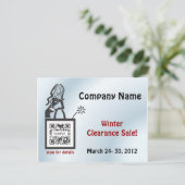 Briefkaart Sjabloon Shop Meisje (Staand voorkant)