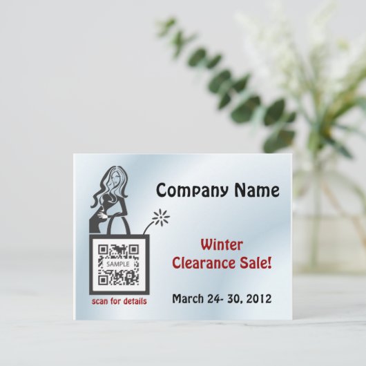 Briefkaart Sjabloon Shop Meisje (Staand voorkant)