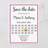 Briefkaart — Sla de datum op (Voorkant)