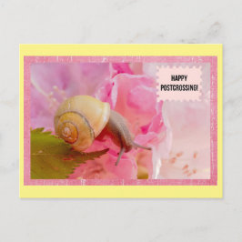 Briefkaart slak- en bloemenpostovergangen