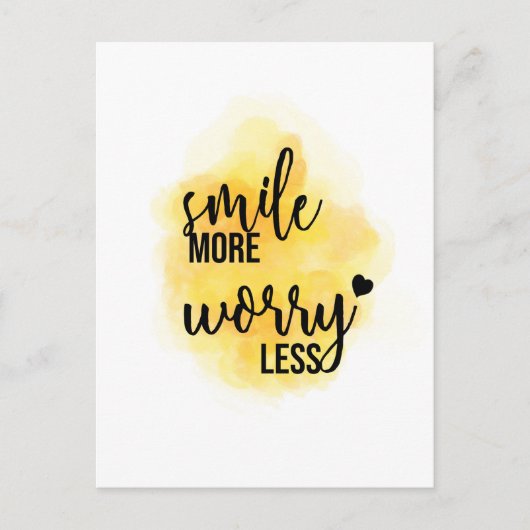 briefkaart "Smile More Worry Miness" (Voorkant)
