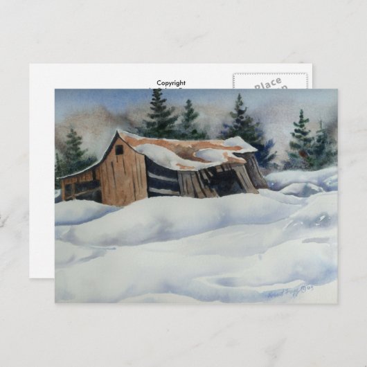 Briefkaart Sneeuwlandschapsafdrukken (Voorkant / Achterkant)